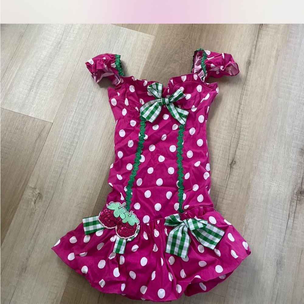 Leg Avenue Pink and White Polka Dot Dress